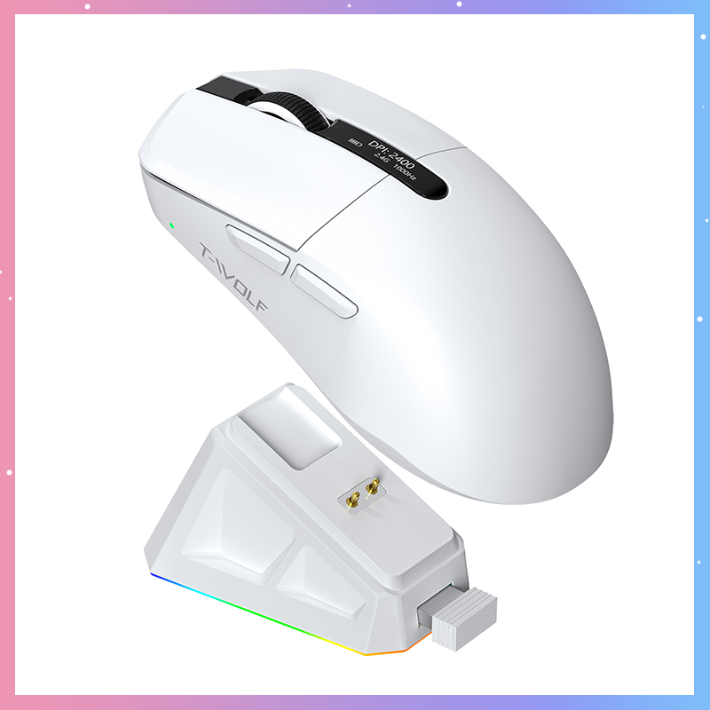 Laptop Mouse - فأرة ألعاب لاسلكية T-Wolf X12، تدعم